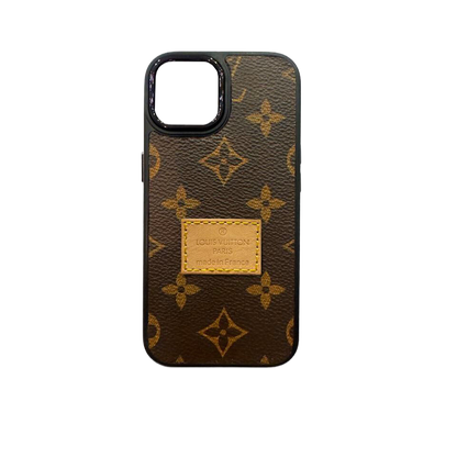 Brown Monogram Iphone Case With Yellow Patch