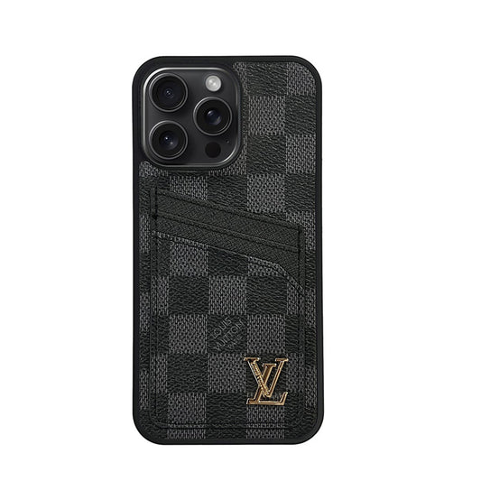 Black Classic Iphone Case With Card Holder