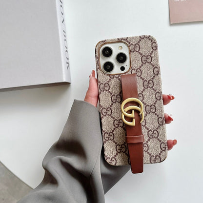 GG iPhone Case With Holder Brown
